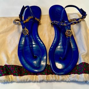 Tory Burch Blue Flat Sandals
